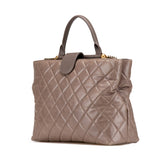 シャネル マトラッセ ココマーク ハンドバッグ ショルダーバッグ グレージュ レザー レディース CHANEL 【中古】